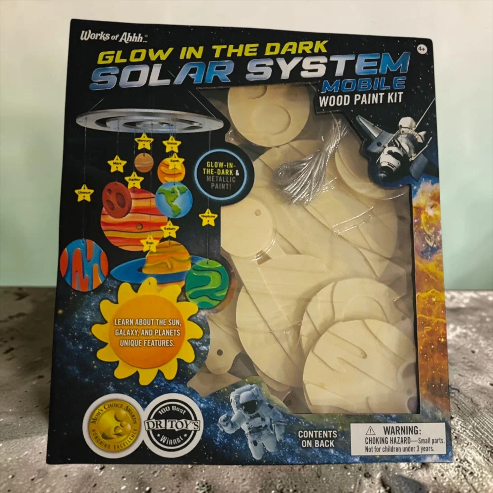 MasterPieces Works of Ahhh Glow in the Dark Solar System Mobile Wood Paint Kit